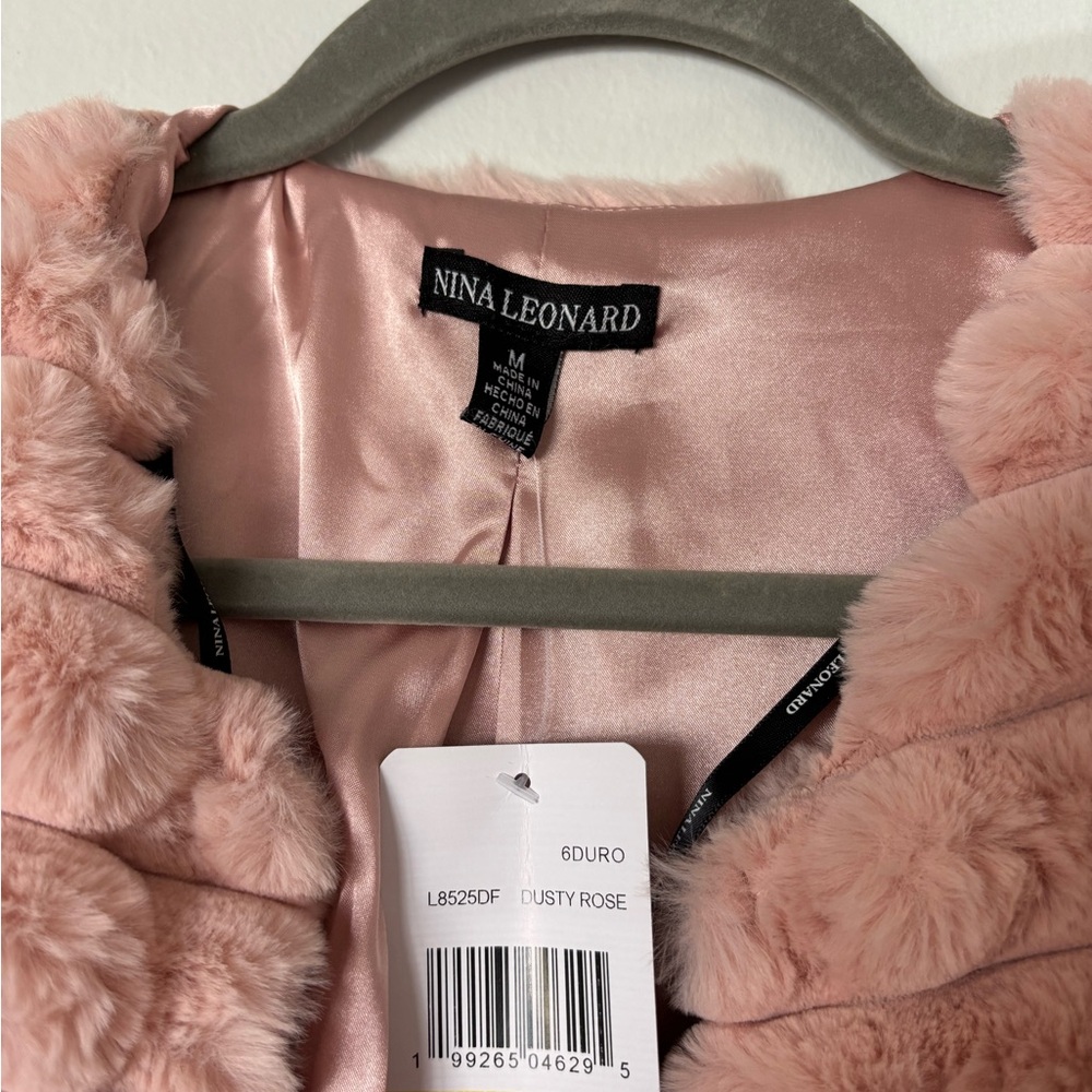 Nina Leonard Blush Teddy Jacket - Picture 2 of 3